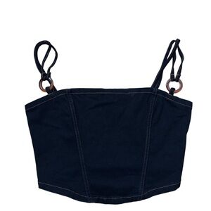 Meskhi Black Jean Corset with Orange Detail